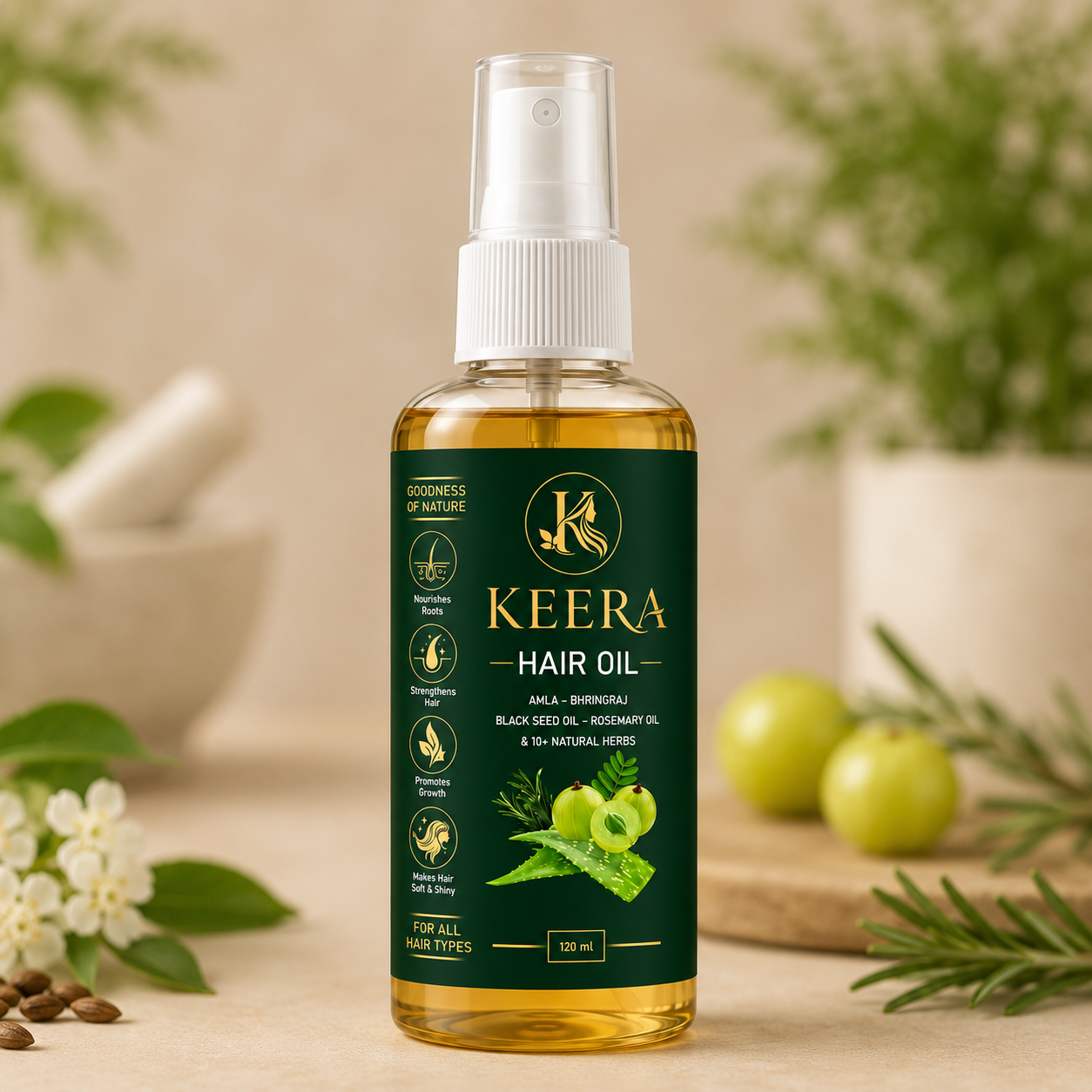KEERA Natural Hair Oil – Hair Fall Control & Hair Growth